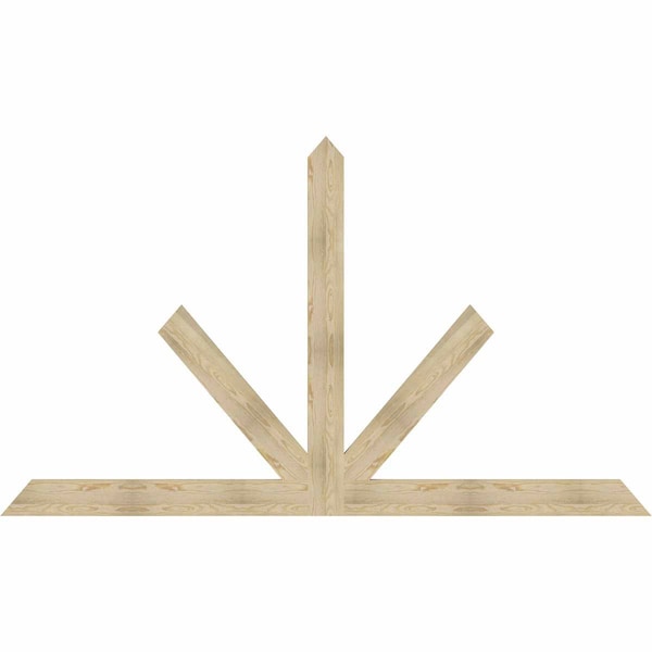 Ekena Millwork Saratoga Rough Sawn Timber Gable Bracket, Douglas Fir, 108"W x 63"H x 2"D x 6"F, 14/12 Pitch GBW108X63X0206SAR00RDF - main